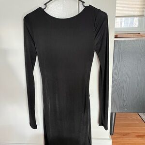 Adika  Black Long Sleeve Mini Dress